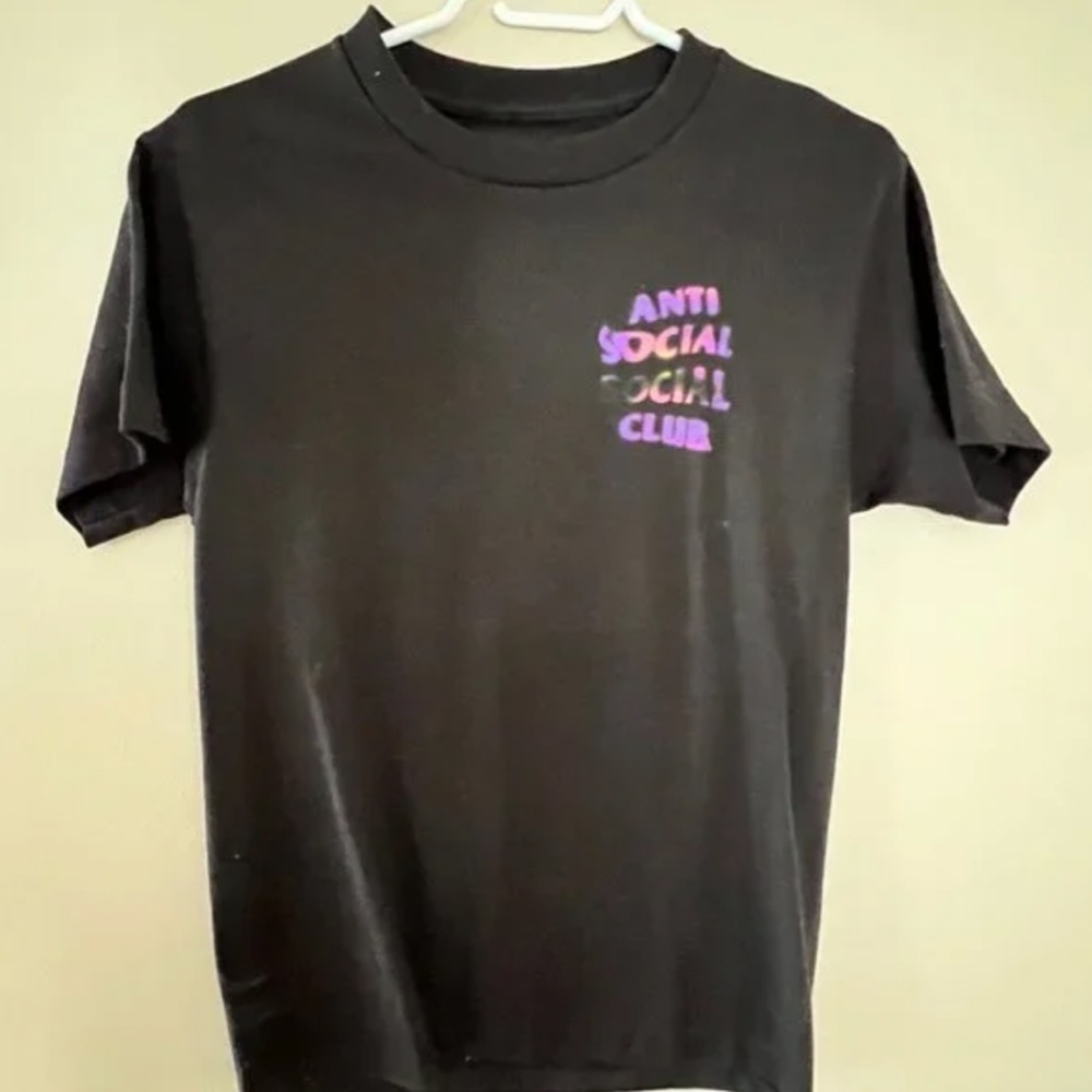 Anti Social Social Club Black Tshirt Small - Purple Logo